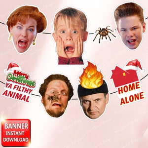 Home Alone Banner - Home Alone Christmas Banner - Home Alone Print - Home Alone Props Printable Christmas Banner - Kevin Mccallister Digital