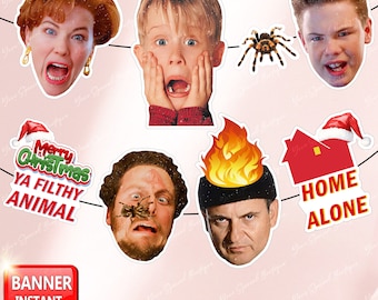Home Alone Banner - Home Alone Christmas Banner - Home Alone Print - Home Alone Props Printable Christmas Banner - Kevin Mccallister Digital