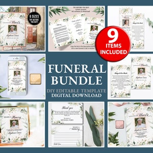Funeral Bundle Set, Memorial Sign, Funeral Sign In Template, Memorial Sign For Funeral,Celebration of Life Templates, In Loving Memory F29
