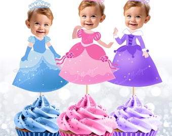 Prinses cupcake toppers, prinses topper voor Happy birthday cake of cupcake, middelpunt decoratie, eten prikkers tutu jurk ballerina's decor