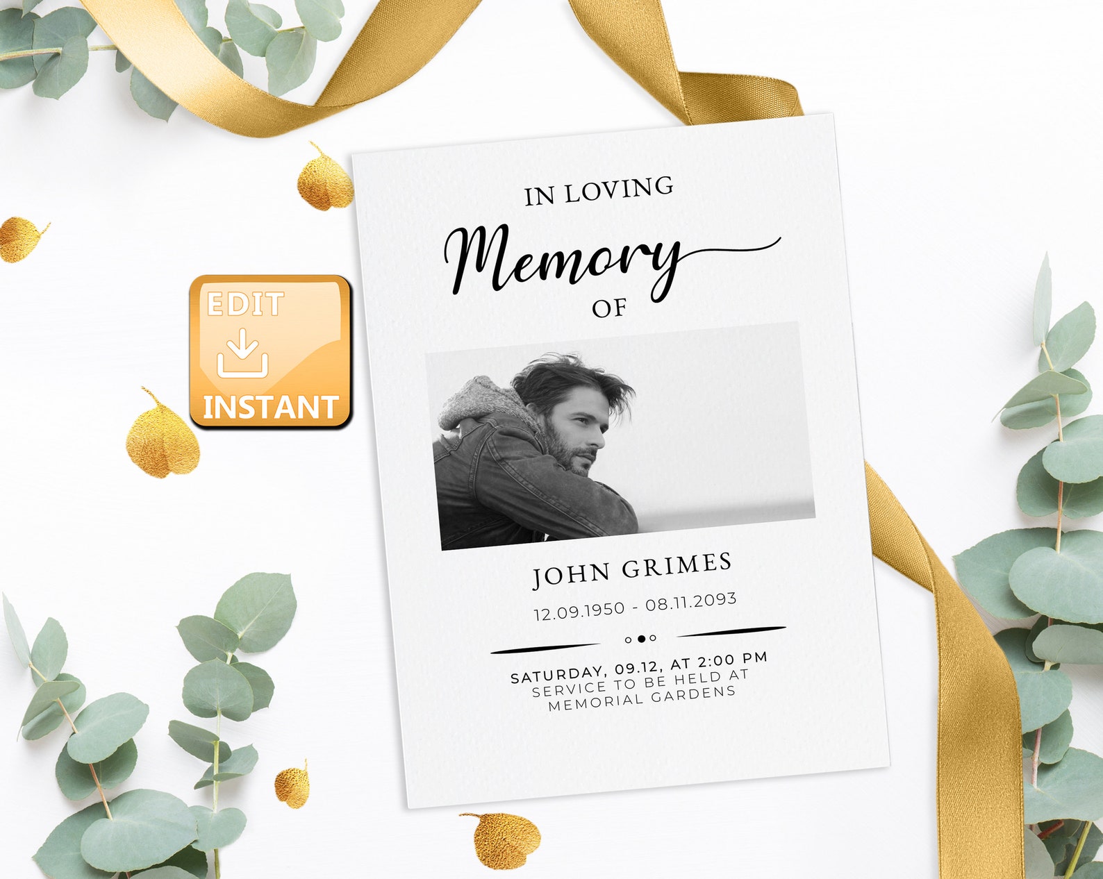 Funeral Invitation, Funeral Announcement Template, Funeral Announcement