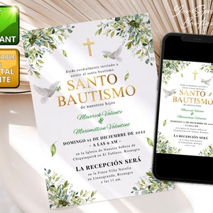 Bautizo Niño, Bautizo nino, Bautizo invitation spanish, Invitacione bautizo, Bautizo de hijo, bautizo imprimible Baptism in Spanish template