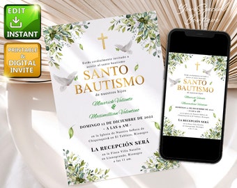 Bautizo Niño, Bautizo nino, Bautizo Einladung Spanisch, Invitacione Bautizo, Bautizo de hijo, Bautizo unprimible Taufe in spanischer Vorlage