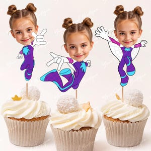 Ghost Spider Cupcake Toppers Personalized Face, Ghost Spidey Digital Toppers, Personalized Custom Toppers Superhero Inspired, Digital File
