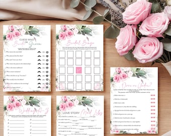 Floral Bridal Shower Games Bundle, Bridal Shower Bundle,15 Bridal Shower Games Package,Bridal Shower Games Printable,Instant Download