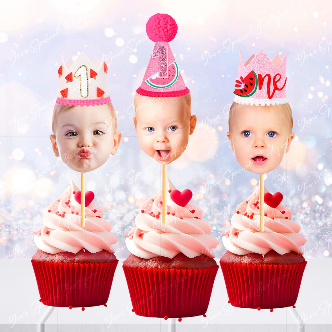 Topper Meilon Cupcake Toppers Watermelon, Watermelon Toppers Photo Head, One in a ...