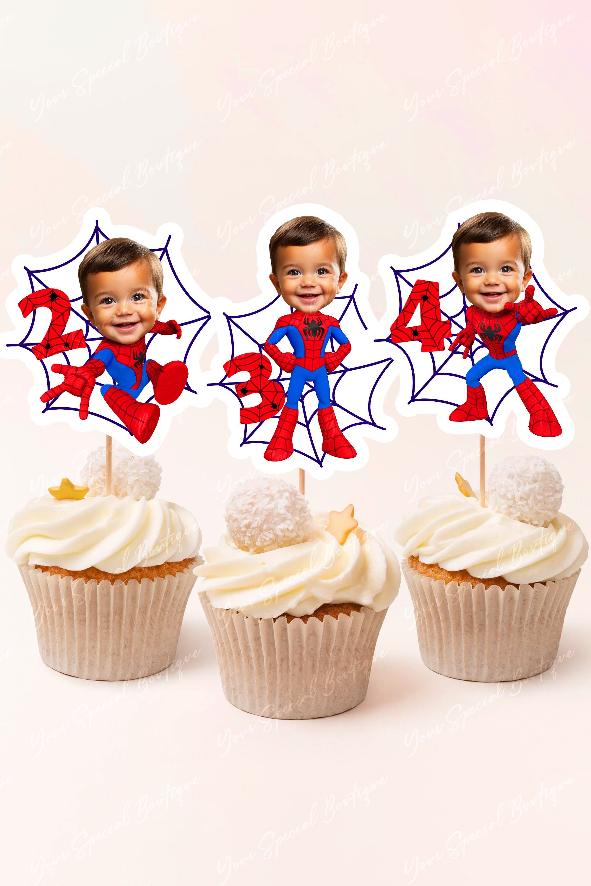 Spidey Face Cupcake Toppers, Personalized Spidey and Friends Cupcake Toppers, Custom Spidey Cupcake Toppers Superhero Inspired, Digital File