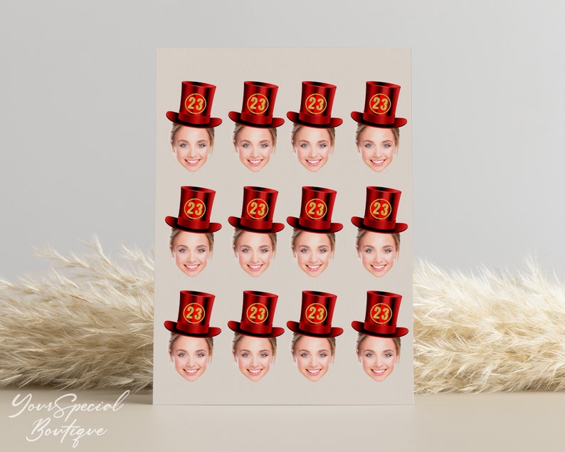 Photo Cupcake Toppers Face Digital File 20th 30th. 80th Etsy