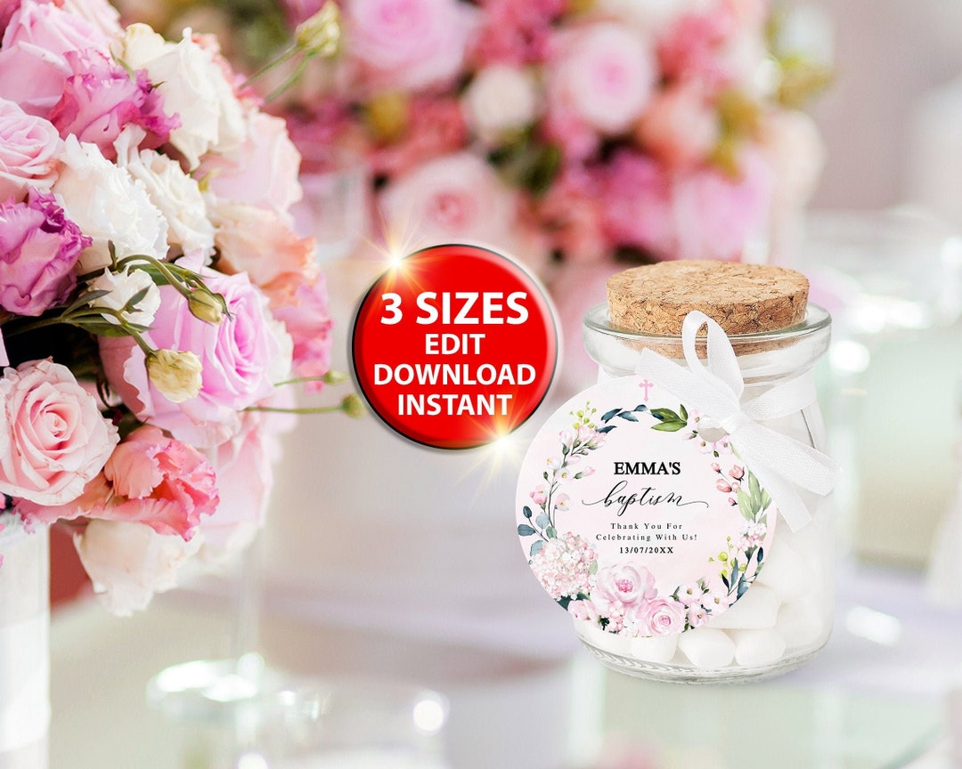 Baptism Favor Tags Template, Printable Baptism Favor Tags, First ...