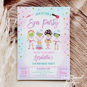 Spa Party Invitation Spa Birthday Party Invitation Glam Makeup Slumber Party Invite Glam Girl Spa Editable Digital INSTANT DOWNLOAD  085