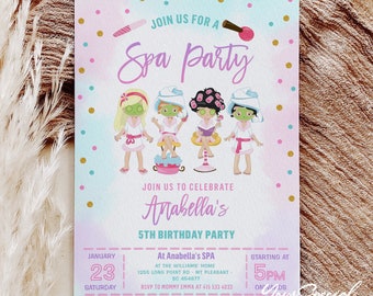 Spa Party Invitation Spa Birthday Party Invitation Glam Makeup Slumber Party Invite Glam Girl Spa Editable Digital INSTANT DOWNLOAD  085