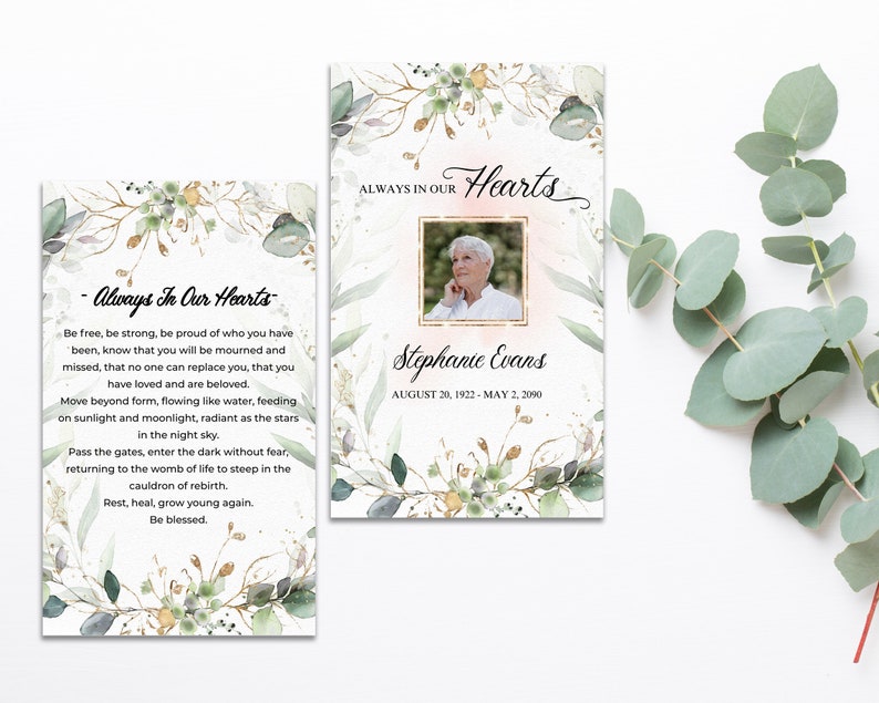 Funeral Prayer Cards Prayer Card For Wallet Memorial Prayer Etsy