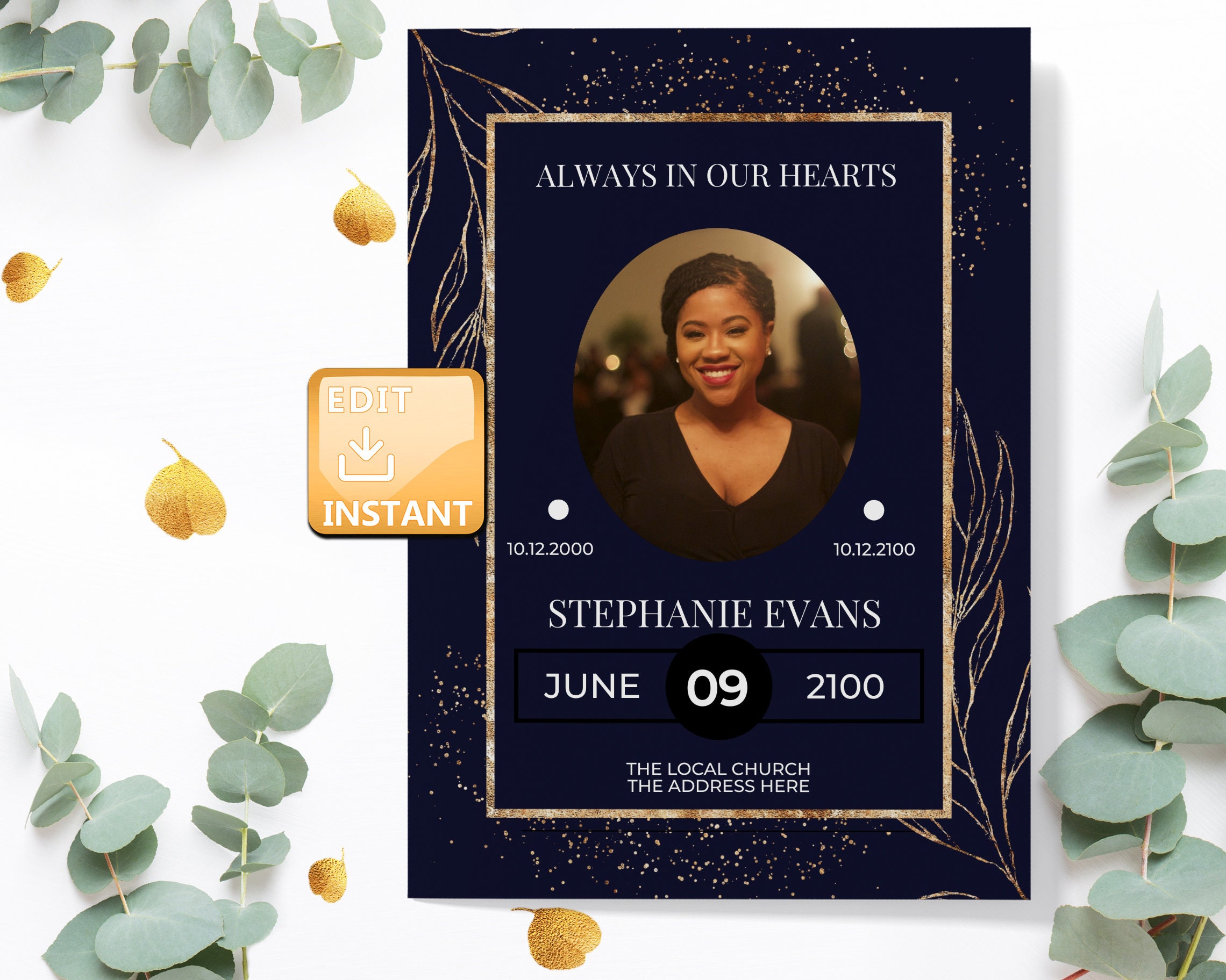 Funeral Invitation Funeral Announcement Template Funeral - Etsy