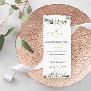 Wedding Menu Gold Template, Menu Wedding Gold, Wedding Menu Lets Eat ...