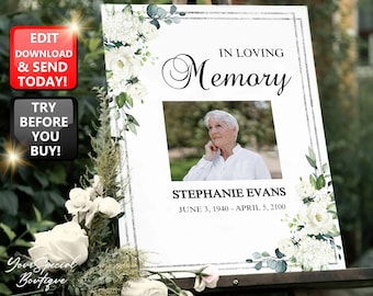 Plaque funéraire, plaque commémorative des célébrations de la vie, plaque funéraire imprimée, espagnol, programme de services funéraires, plaque de bienvenue pour les funérailles, plaque commémorative F3