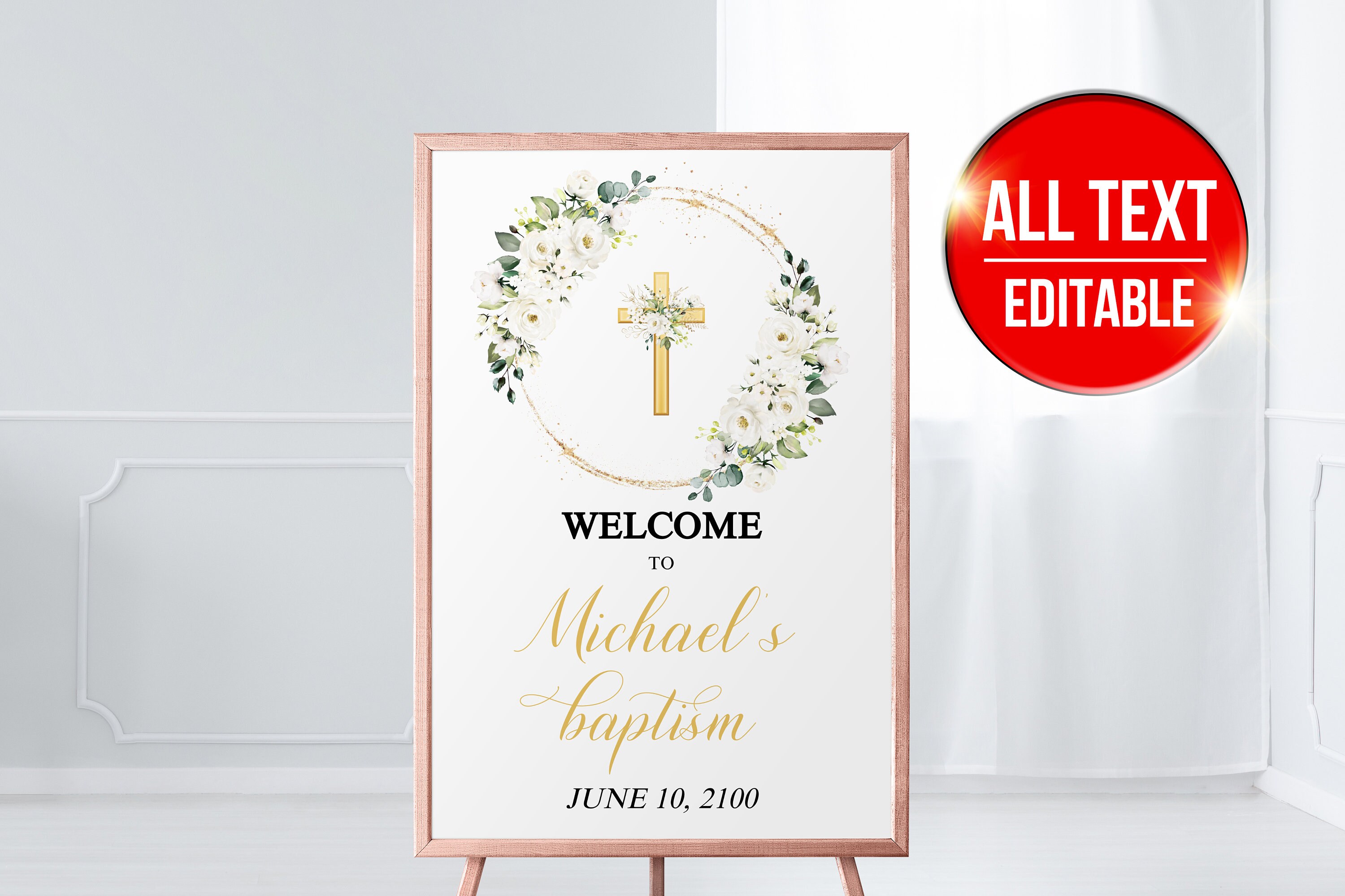 Baptism Sign Boy, Baptism Sign Girl, Baptism Sign Printable, Baptism ...