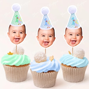 Silly Goose cupcake toppers, Custom party toppers, One Silly Goose birthday party, Silly Goose First Birthday Party hat kid Digital File