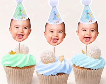 Adornos para cupcakes de Silly Goose, adornos personalizados para fiestas, fiesta de cumpleaños de One Silly Goose, sombrero para niño para la primera fiesta de cumpleaños de Silly Goose, archivo digital