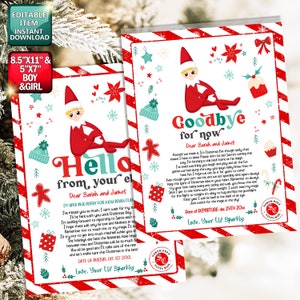 EDITABLE Elf Hello Letter, Greetings From Elf, Elf I&#39;m Back Elf Arrival Elf Return Elf Goodbye Letter Elf Farewell Mail elf letters Download