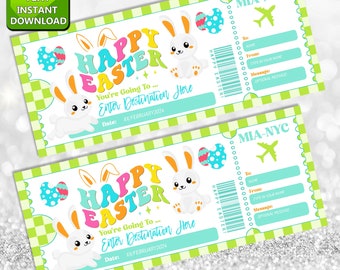 Birthday Airplane Ticket Printable, Surprise Trip Ticket, Boarding Pass, Birthday Gift, Surprise ...