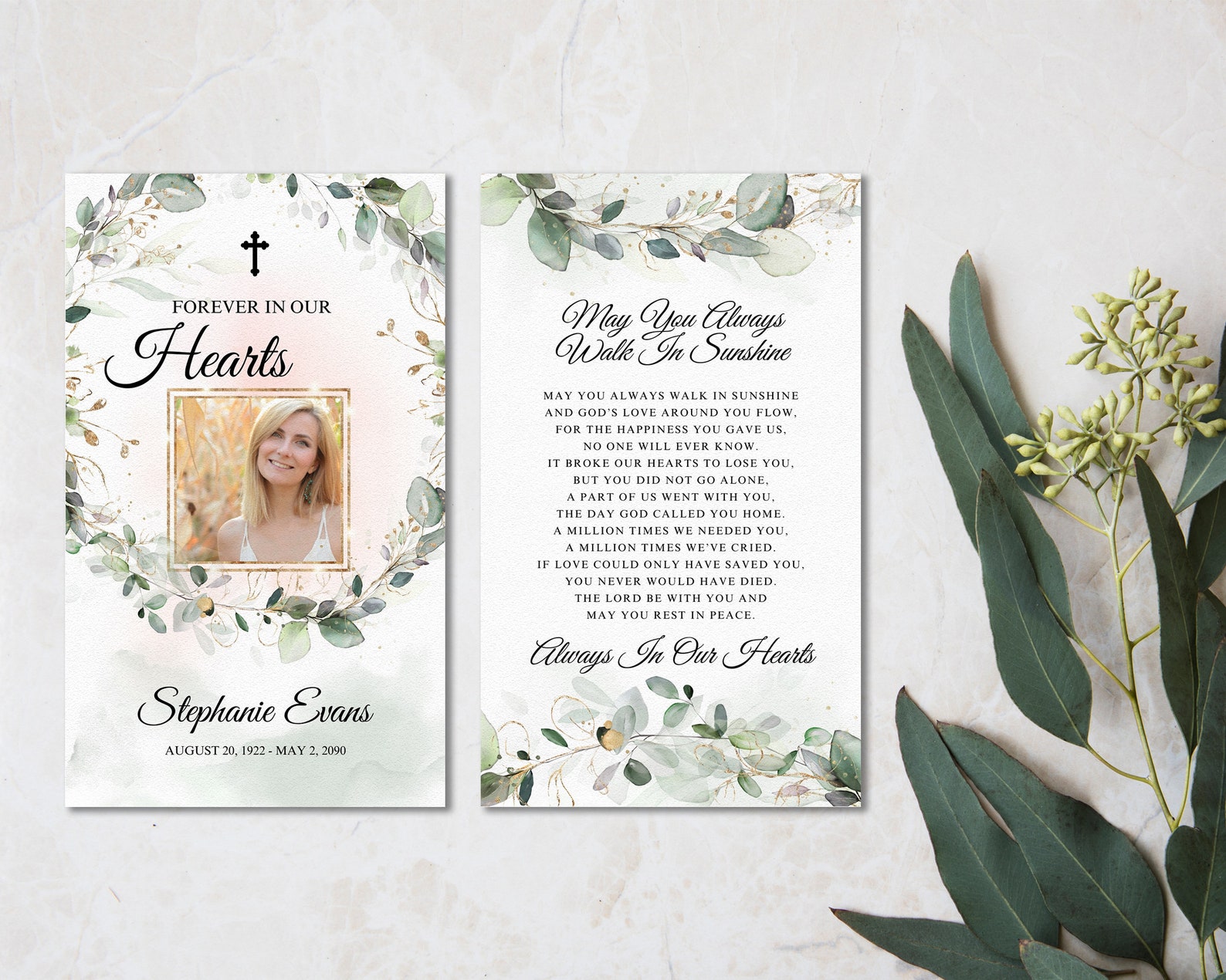 Funeral Prayer Cards, Memorial Prayer Card, Funeral Prayer Card