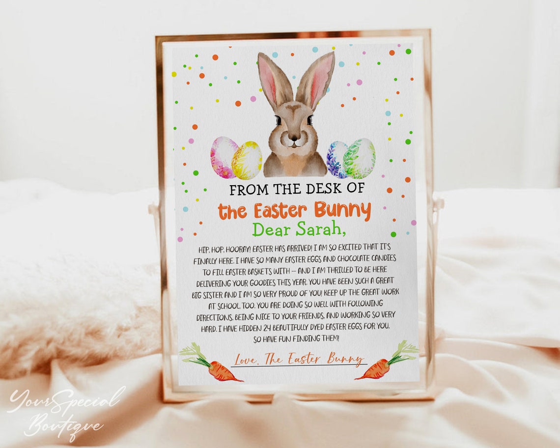 Editable Easter Bunny Letter Return Letter From the Desk of Easter ...