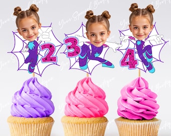 BEWERKBARE Spidey Ghost Spider Inspired, Spidey and his Amazing Friends Birthday Girl png, Spidey Birthday Girl, Spider Gwen caketopper