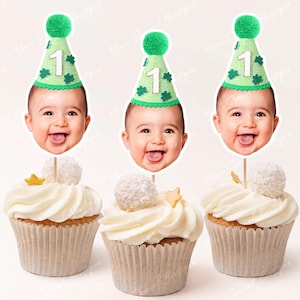 Lucky One Cupcake Toppers, Saint Patrick’s Day Face Cupcake Toppers, Lucky One Birthday Party, Lucky Dude, Lucky Babe Saint Patrick’s Day