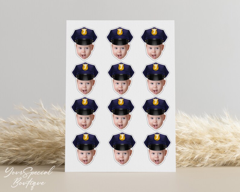 Police Cupcake Toppers Photo Cupcake Toppers PRINTABLE - Etsy