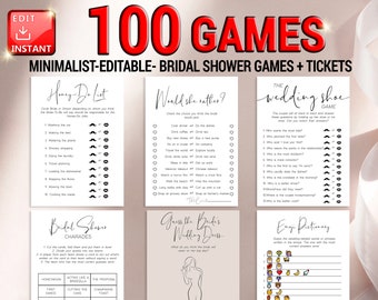Bridal Shower Games, Minimalist Wedding Shower Games, Printable Bridal Shower Games Editable Bridal Party Games Bride Groom Instant Download