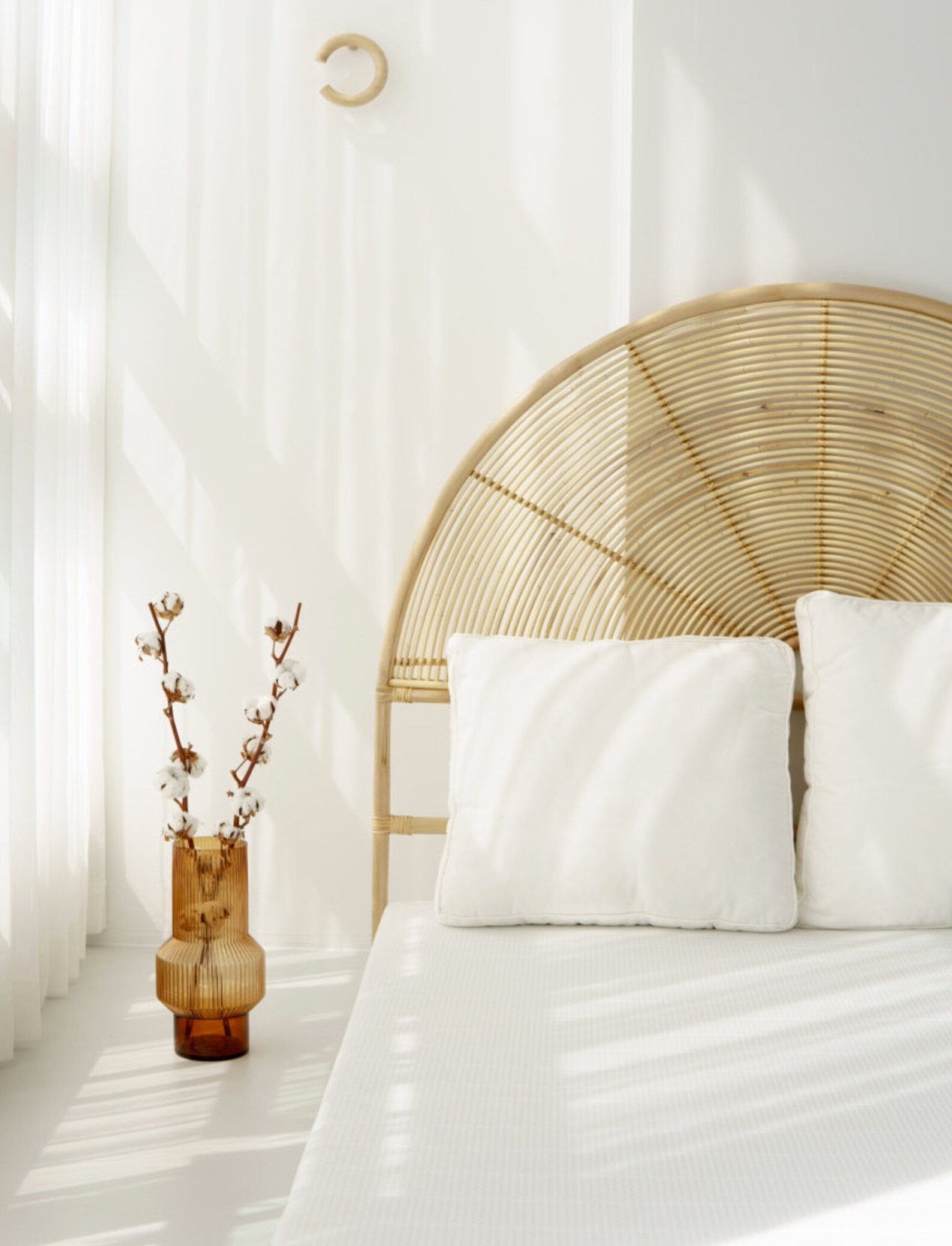 Rattan Woven Headboard Wicker Bedhead Boho Bed Head Round Etsy