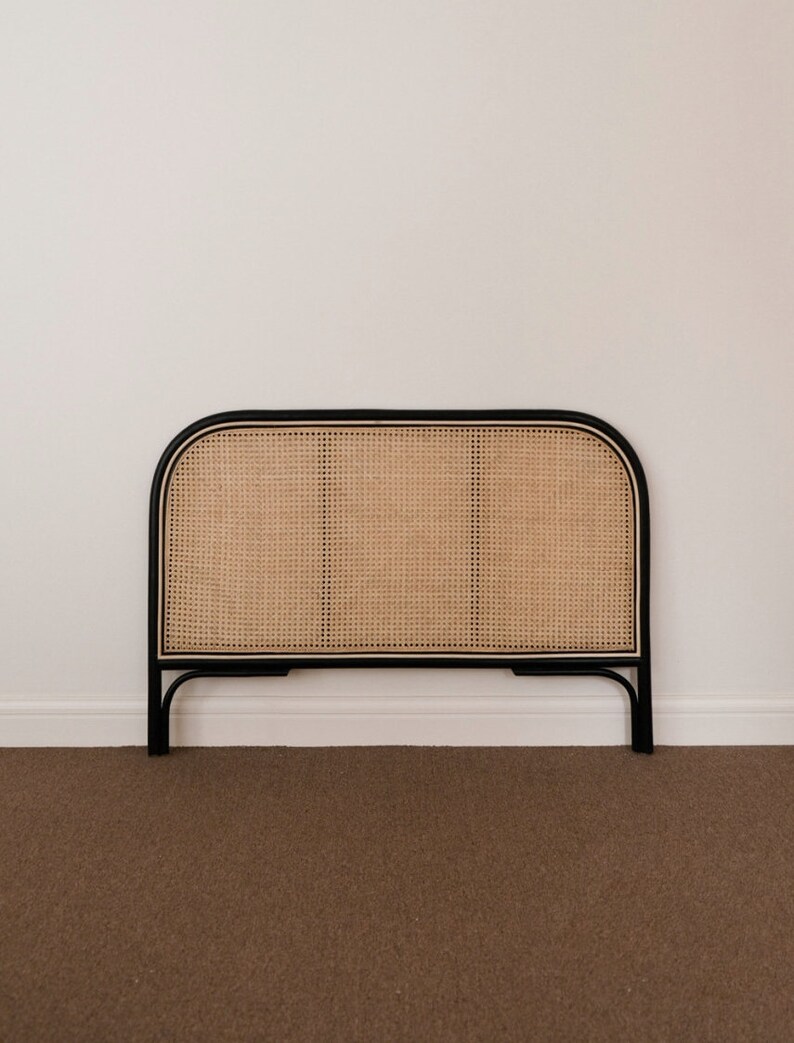 Rattan Bedhead Headboard Black Etsy