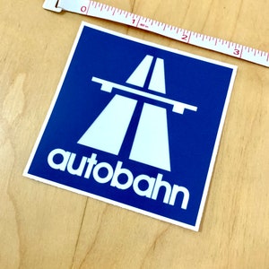 Autobahn Skateboard Vinyl Sticker 3&#39; inch Germany Motorway
