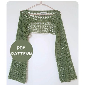 Crochet sleeves all size, mesh sleeves, best pattern for shrug, PDF with pictures, crochet shrug