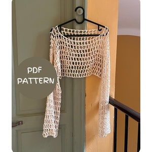 Crochet Pattern Sleeves Treble Top | PDF