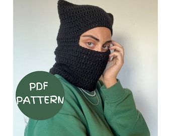 Crochet Pattern Cat Ear Balaclava | PDF