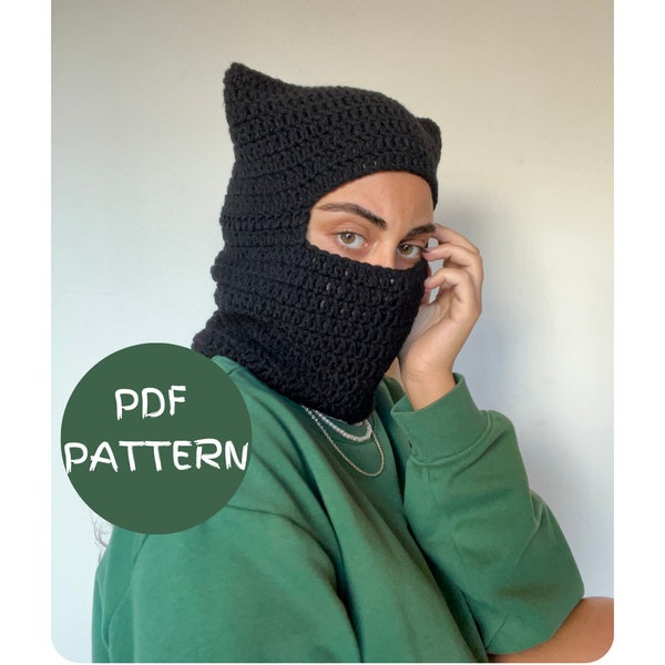 Crochet Pattern Cat Ear Balaclava | PDF