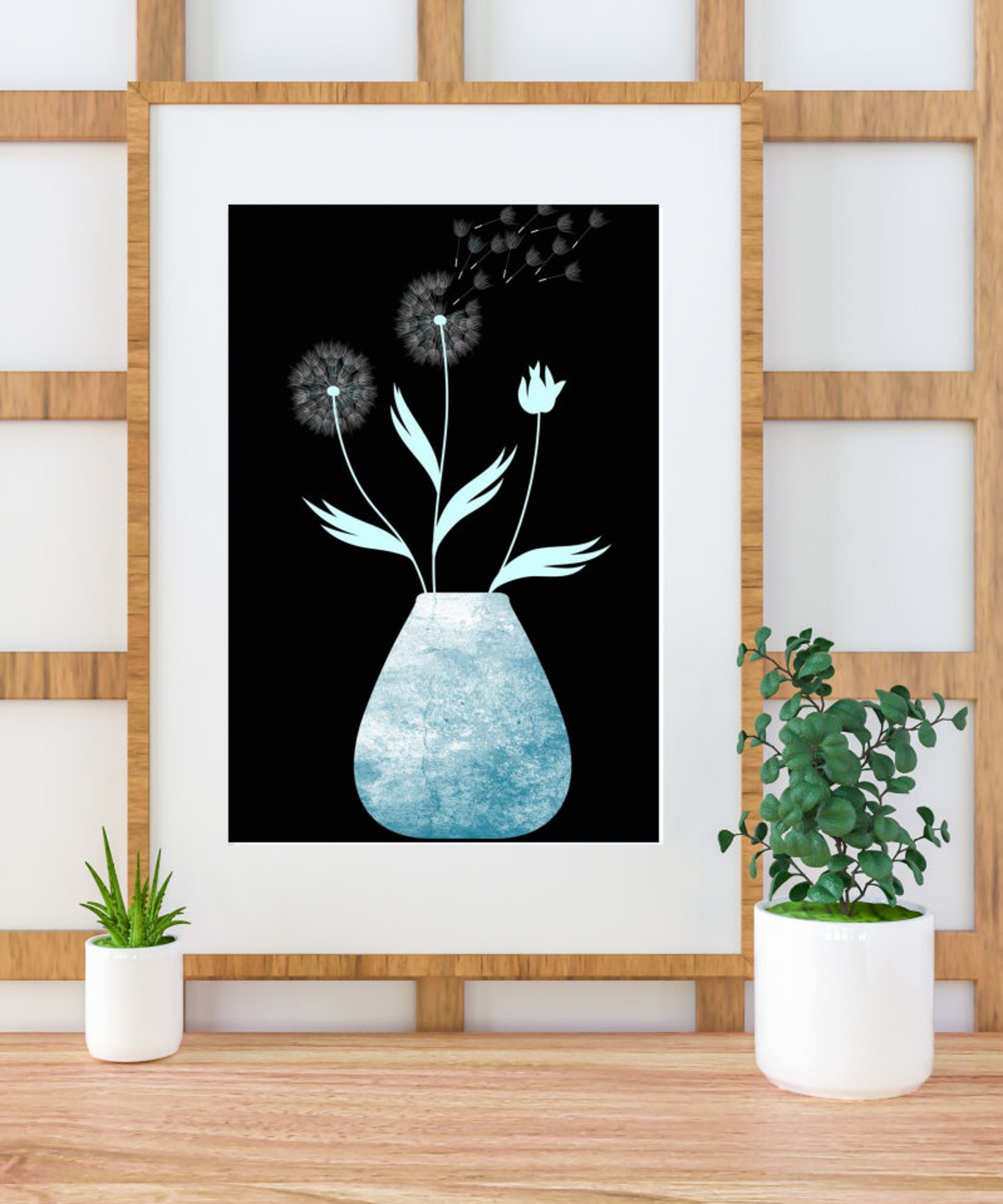 Dandelion wall art print Dandelion wall art print dandelion | Etsy