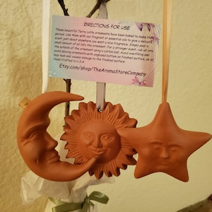 Terra Cotta Essential Oil Diffuser: SUN MOON STAR image 2