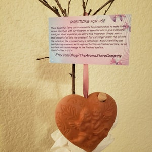 Terra Cotta Oil Diffuser- Dancing Angeles Heart (SET of 2 ornaments)