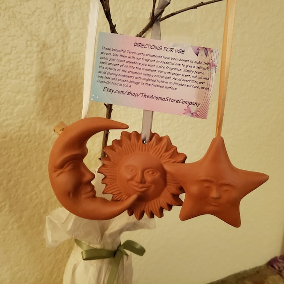 Terra Cotta Essential Oil Diffuser: SUN MOON STAR