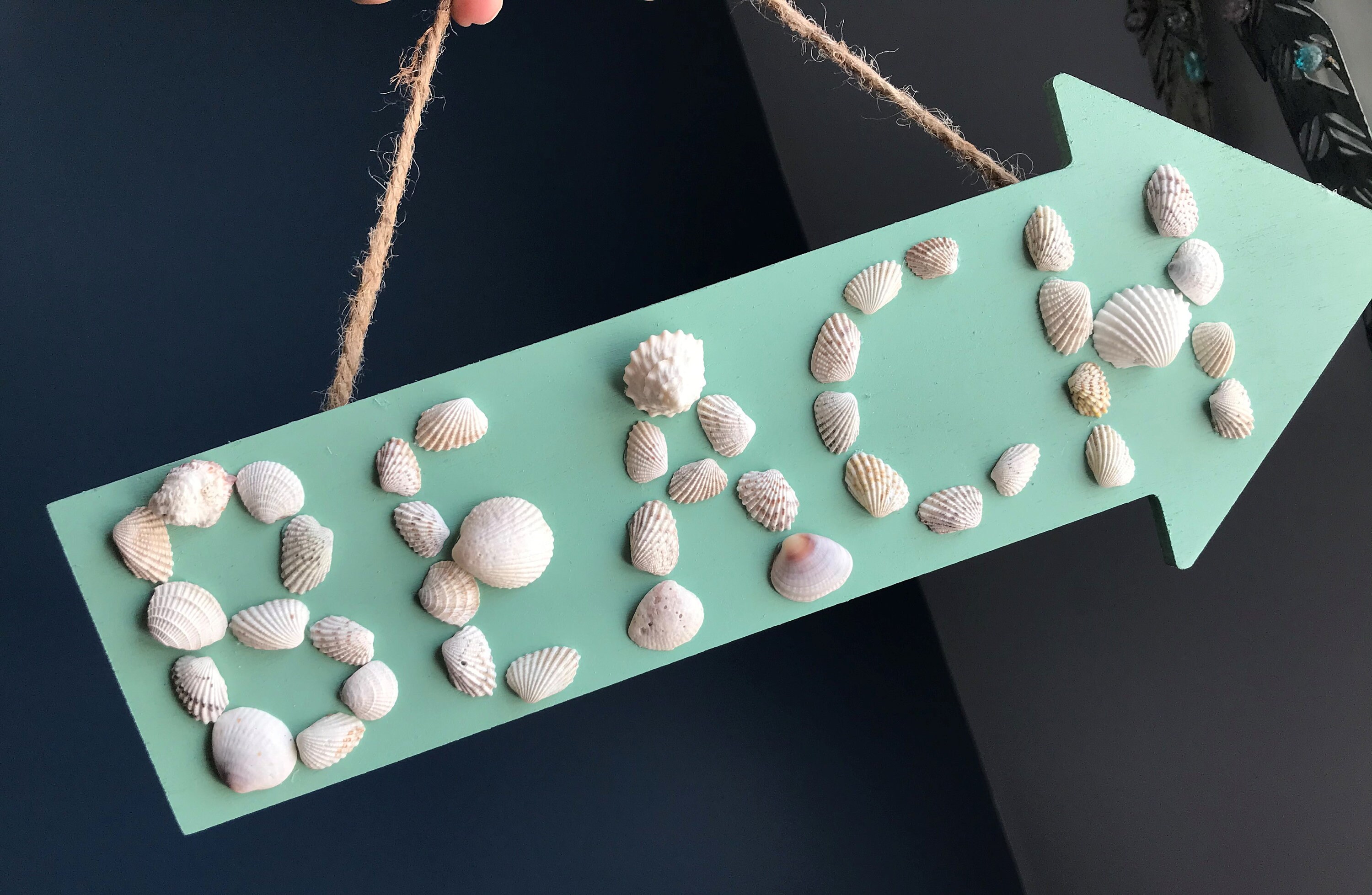 Handmade Seashell Beach Sign Etsy