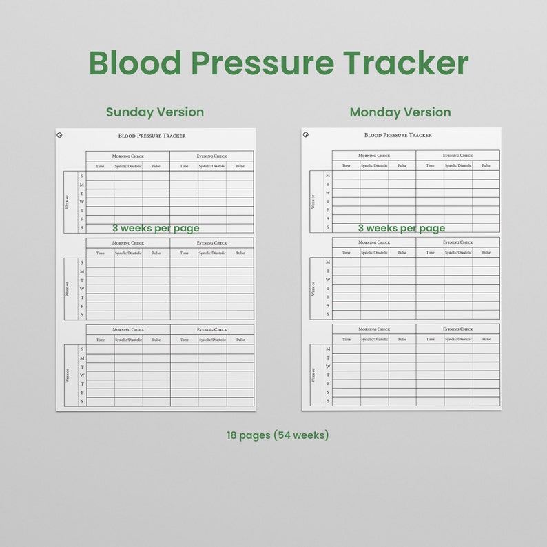 Blood Pressure Tracker | Diary Templates for Remarkable 1 and ...