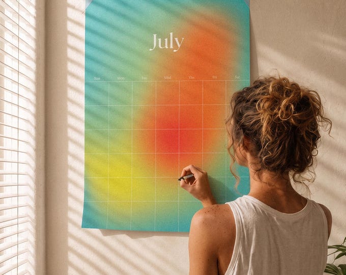 Featured listing image: Monthly Wall Planner - FILM GRAIN GRADIENT