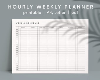 Hourly Weekly Planner Printable (A4 & Letter PDF)