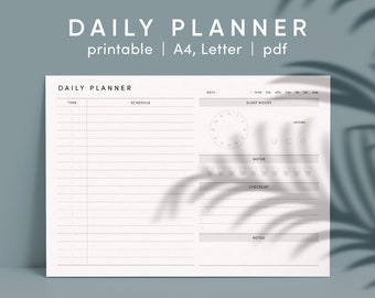 Printable Daily Planner, Task List, A4, Letter (PDF)