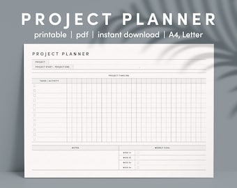 Utskrivbar projektplanerare: Uppgiftslista, arbetsorganisatör (PDF)