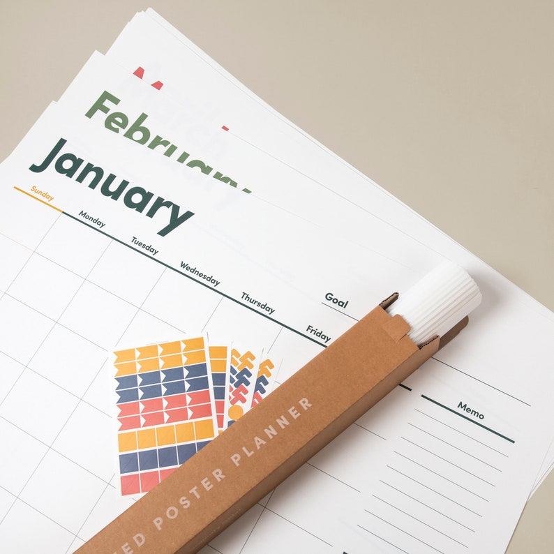 Monthly Wall Planner A1 Size Wall Calendar Wall Planner Etsy