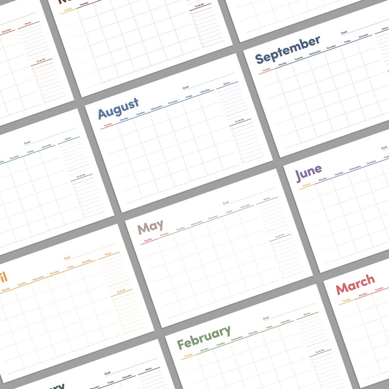 Monthly Wall Planner A1 Size Wall Calendar Wall Planner Etsy