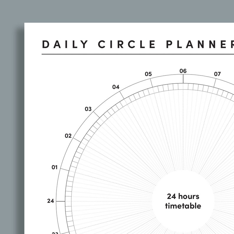 Daily Planner Printable Circle Planner Daily Timetable Time Etsy Canada